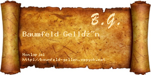 Baumfeld Gellén névjegykártya
